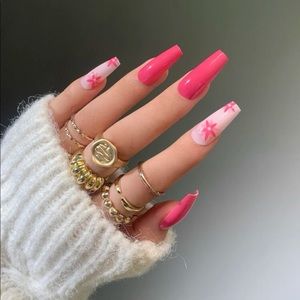 Beautiful nail 24 Pcs floral fake nail